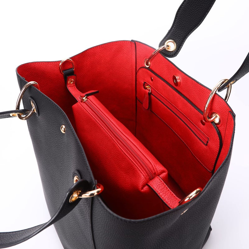 sqlp Large Work Tote Bag for Women Designer Purses and Handbags Big Bucket bags Ladies Travel Crossbody Purse Red - Image 4